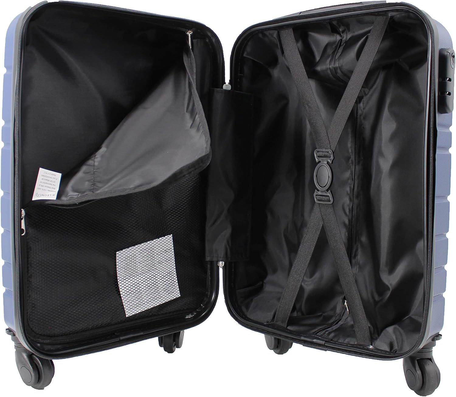Maleta R.Leone EasyJet, 45 x 36 x 20 cm, ABS, 4 ruedas autónomas (Azul, Maleta 611 50 x 33 x 20 cm)
