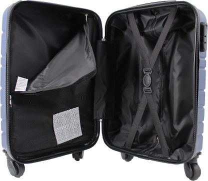 Maleta R.Leone EasyJet, 45 x 36 x 20 cm, ABS, 4 ruedas autónomas (Azul, Maleta 611 50 x 33 x 20 cm)