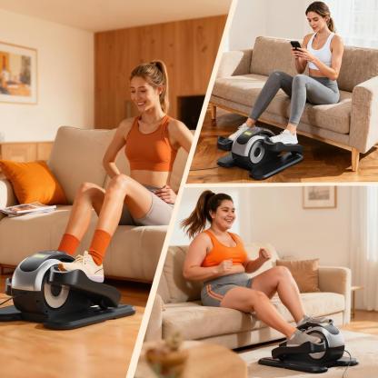 Soarfly Elíptica de Escritorio para Casa  Mini Bicicleta Elíptica Eléctrica Control Remoto Pantalla Alfombra Antideslizante 12 Velocidades Silenciador y Portátil