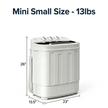 Lavadora portátil de doble tina con escurridor y secadora centrífuga Segawe - Motor silencioso, unidad con cable ligera, tamaño compacto, enchufe estándar, ideal para apartamentos, residencias estudiantiles y condominios (6 kg/4,5 kg/4 kg con un solo cubo