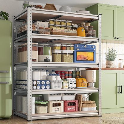 REIBII 2400LBS Garage Shelving,36" Wx16" Dx72" H Shelves for Basement | Adjustable 5-Tier Shelving Unit,High-Density MDF Shelves,Heavy Duty Storage Shelves,Easy Assembly,For Pantry Workshop Storage