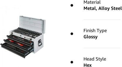 Boxo USA Heavy Duty 185 piezas métricas y SAE juego de herramientas con 3 cajones caja de transporte-herramienta