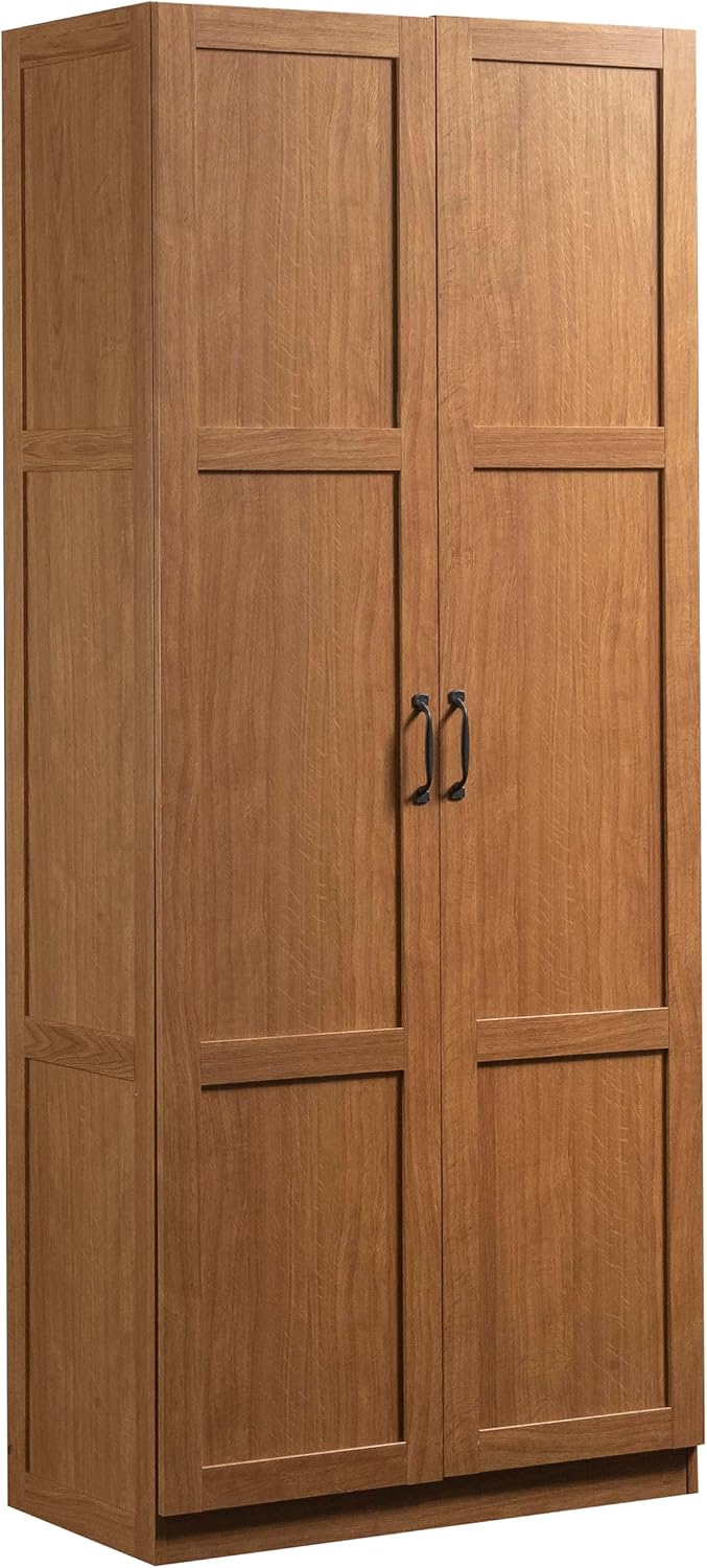 Sauder - Armarios de Almacenamiento Diversos para despensa, Longitud: 75,2 cm x Ancho: 40,9 cm x Alto: 180,6 cm, Acabado de Roble Highland