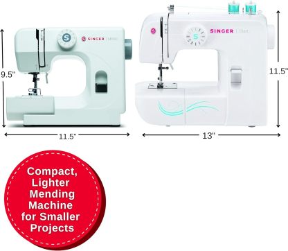 Máquina de coser SINGER M1000.662, aplicación de 32 agujas, máquina de reparación, sencilla, portátil, adecuada para principiantes