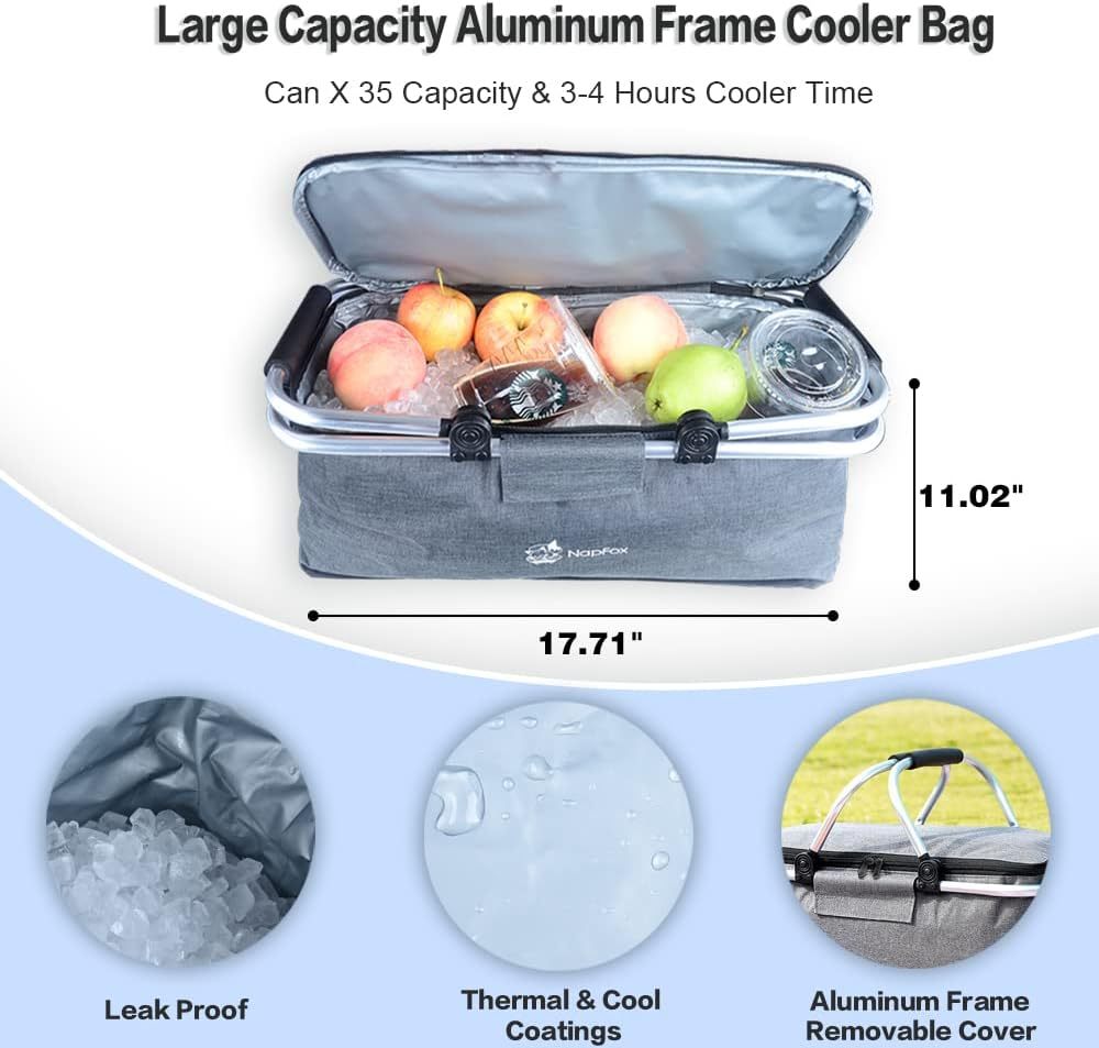Bicicleta plegable resistente con parte superior extraíble, ruedas grandes de 4 pulgadas, frenos, mango ajustable, bolsa refrigeradora para jardín y playa al aire libre