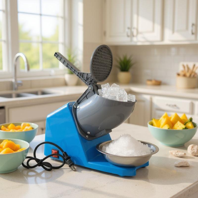 Maquina Trituradora De Hielo Para Raspados Eléctrica Tritura 50 Kilos De Hielo Acero Inoxidable y plástico Triturador Hielo Con Boul Hielo Frappes Raspados de Hielo Acero inoxidable y plástico resistente