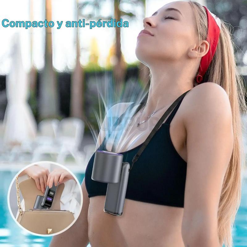 Ventilador turbo portátil de mano, miniventilador personal de alta velocidad con 5 niveles y batería recargable de 4000 mAh; ventilador de mano refrescante para viajes de verano y vacaciones en la playa, ideal como regalo para mujeres y hombres #DESTACADO