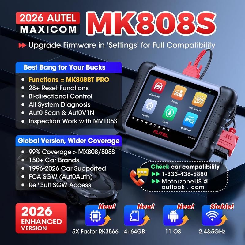 Escáner de diagnóstico automotriz bidireccional para todos los sistemas, con más de 28 funciones de servicio y prueba activa.