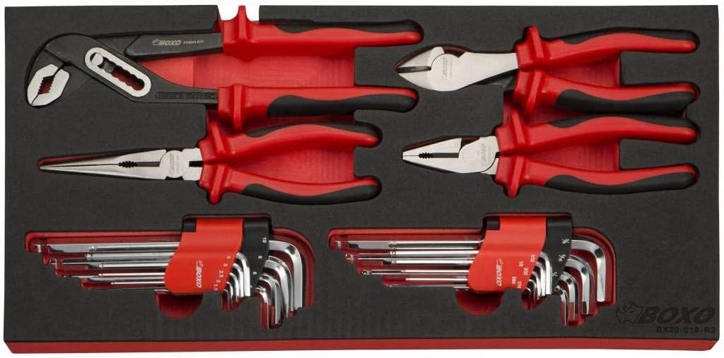 Boxo USA Heavy Duty 185 piezas métricas y SAE juego de herramientas con 3 cajones caja de transporte-herramienta