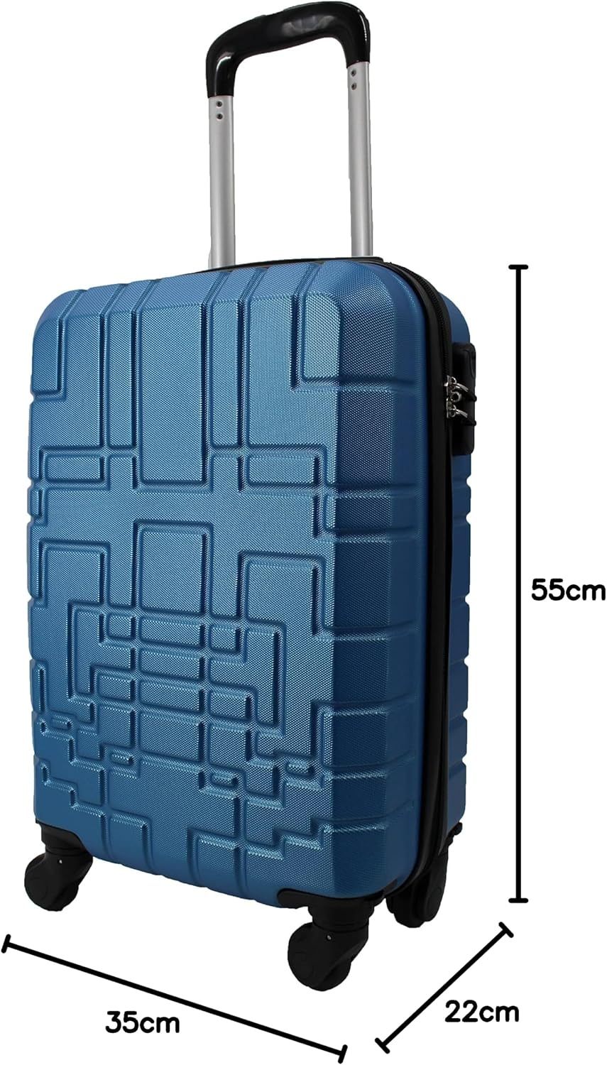 Maleta R.Leone EasyJet, 45 x 36 x 20 cm, ABS, 4 ruedas autónomas (Azul, Maleta 611 50 x 33 x 20 cm)