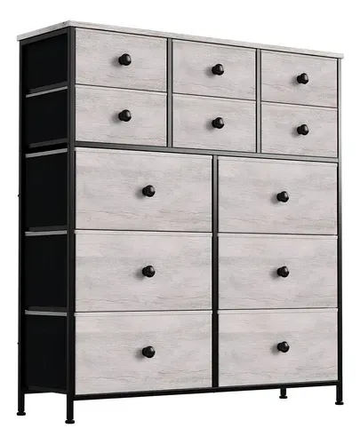 Comoda Cajonera Para Recamara 12 Cajones De Tela Color Blanco