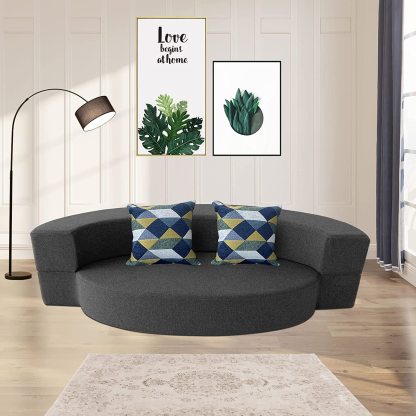 Nigoone - Sofá plegable tamaño Queen de espuma viscoelástica con 2 almohadas, sillón perezoso, triple futón, camas convertibles, funda lavable, gris oscuro