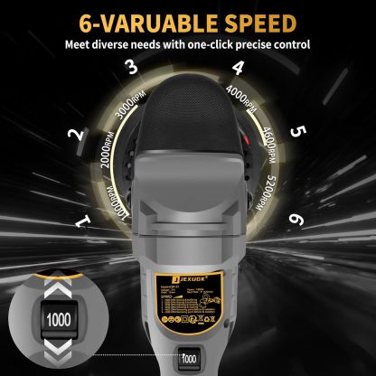 Pulidora orbital inalámbrica de 5 pulgadas, pulidora profesional sin escobillas de 21 V con 2 baterías de 4.0 Ah, pulidora orbital de autos inalámbrica con 6 velocidades, kit de pulido y