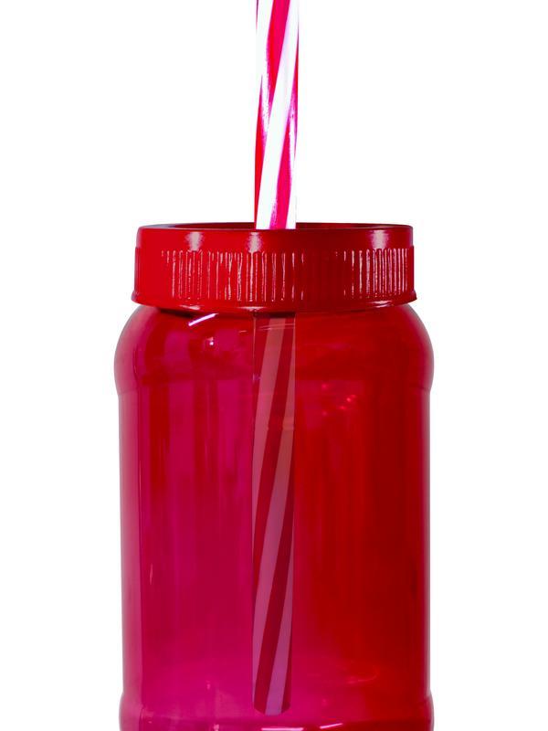 Cilindro Jar Reusable Termo Neón Popote 40 Piezas 500ml