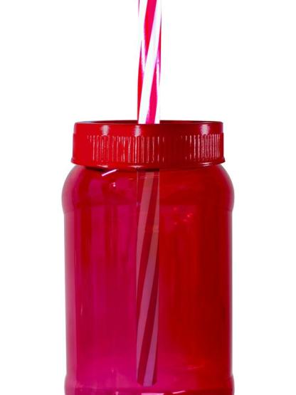 Cilindro Jar Reusable Termo Neón Popote 40 Piezas 500ml