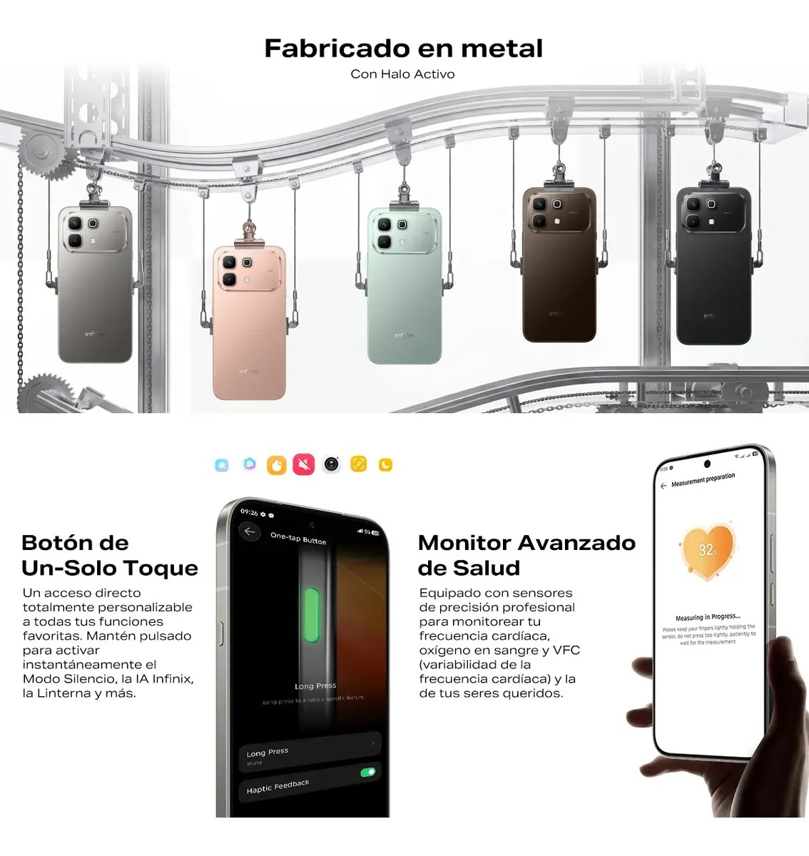Infinix Note 60 5G  | 256GB+16GB RAM: 8GB+8GB Extendible |  6,78'' AMOLED 144Hz 1.5K | 6150mAh 30W Inalámbrica 45W Carga Rápida | Cámara 50MP+13MP Live Photo | Fizz Azul