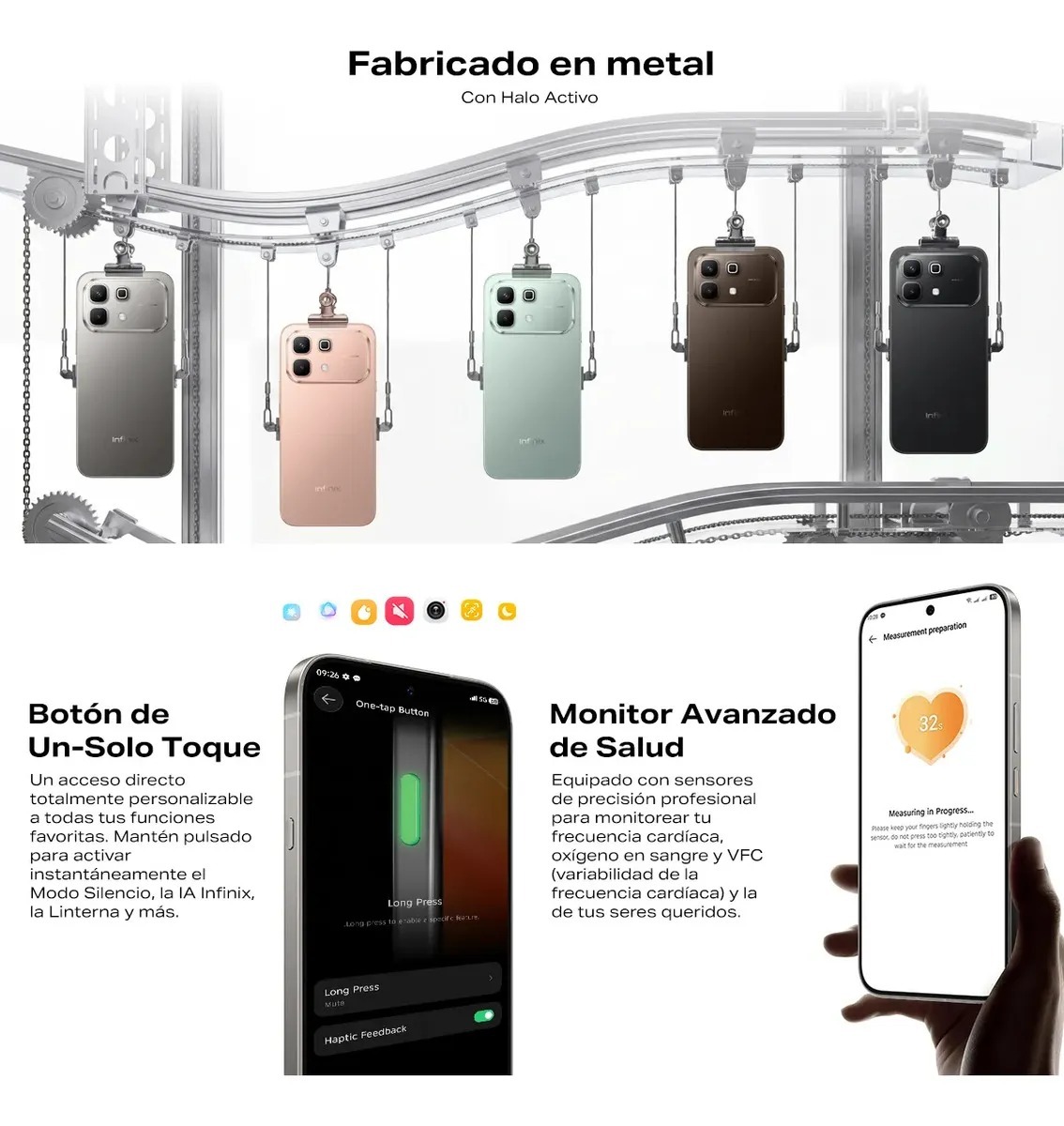 Infinix Note 60 5G  | 256GB+16GB RAM: 8GB+8GB Extendible |  6,78'' AMOLED 144Hz 1.5K | 6150mAh 30W Inalámbrica 45W Carga Rápida | Cámara 50MP+13MP Live Photo | Fizz Azul