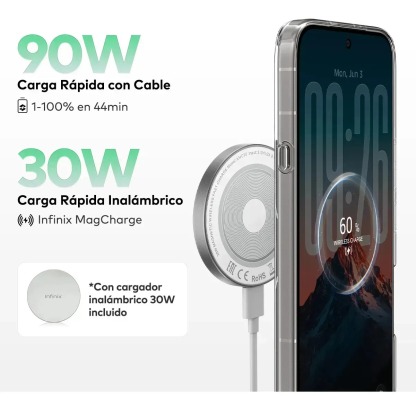 Infinix Note 60 Pro 5G | 8GB+256GB | Moka Snapdragon 7s Gen 4  | 6000 mah 90 W Carga Superrápida 30 W Inalámbrico  | 6.78'' Amoled 1.5K 144 Hz Active Matrix | Marrón 