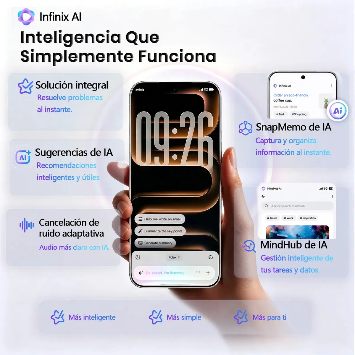 Celular Infinix Note 60 5G 256GB+16GB RAM: 8GB+8GB Extendible, 6,78" AMOLED 144Hz 1.5K 6150mAh 30W Inalámbrica 45W Carga Rápida Ai Smartphone Dual SIM Cámara 50MP+13MP Live Photo Negro Medianoche