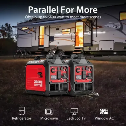 Generador inversor portátil silencioso PowerSmart 3600/4000 vatios, resistente a tormentas, para vehículos recreativos, toma de 30 A, conexión en paralelo, ideal para emergencias y acampadas, normativa EPA