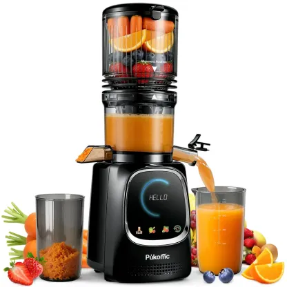 Licuadora de prensado en frío SUSTEAS XL de 13,5 cm (5,3"): ¡Apto para frutas y verduras enteras, sin necesidad de cortarlas! Alta retención de nutrientes y máximo rendimiento de jugo.