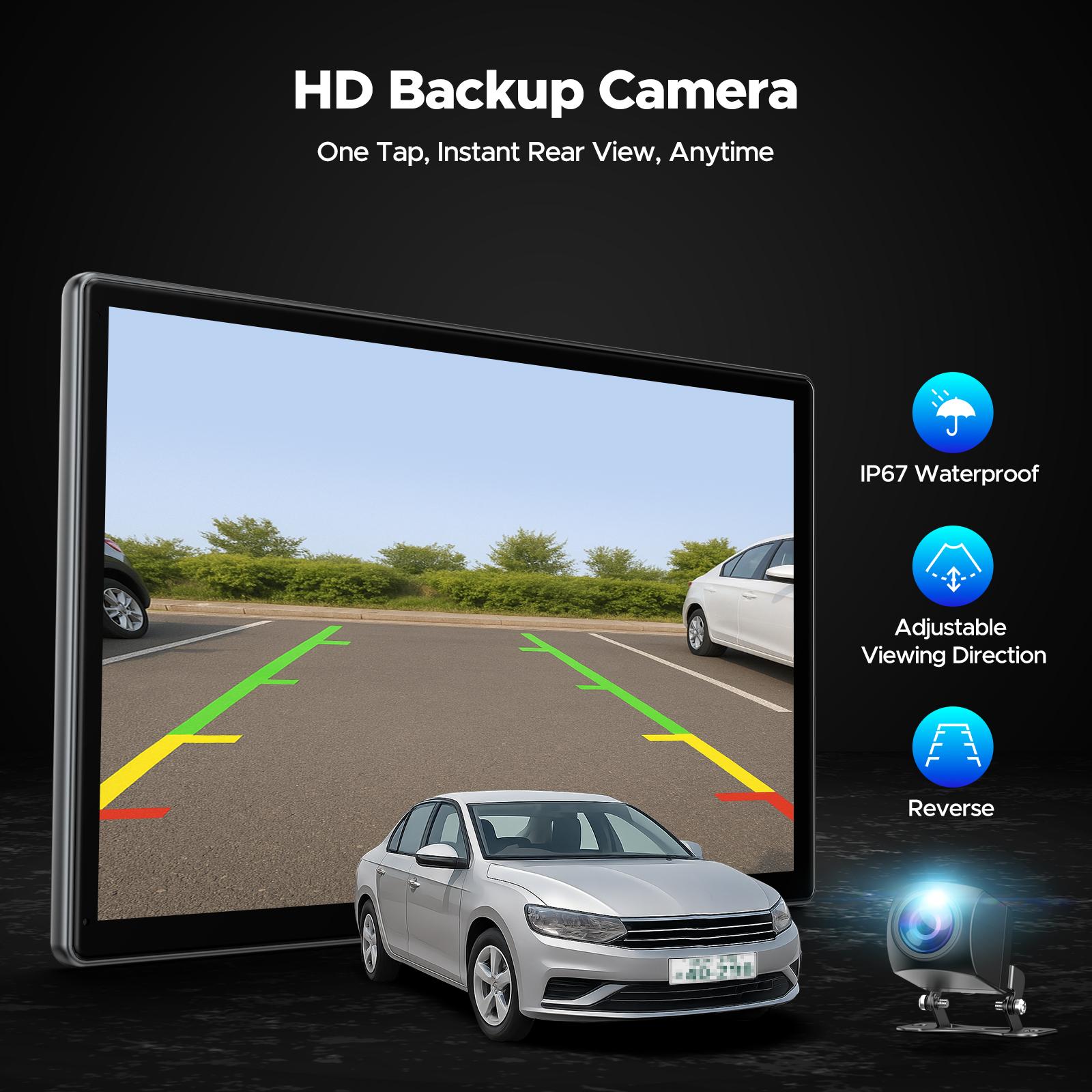 Pantalla inalámbrica CarPlay de 9" para vehículos antiguos – Con Netflix, YouTube y TikTok integrados, incluye kit de cámara de marcha atrás 720P; no requiere modificaciones en el vehículo y es compatible con automóviles, camiones y SUV de 12-24V.