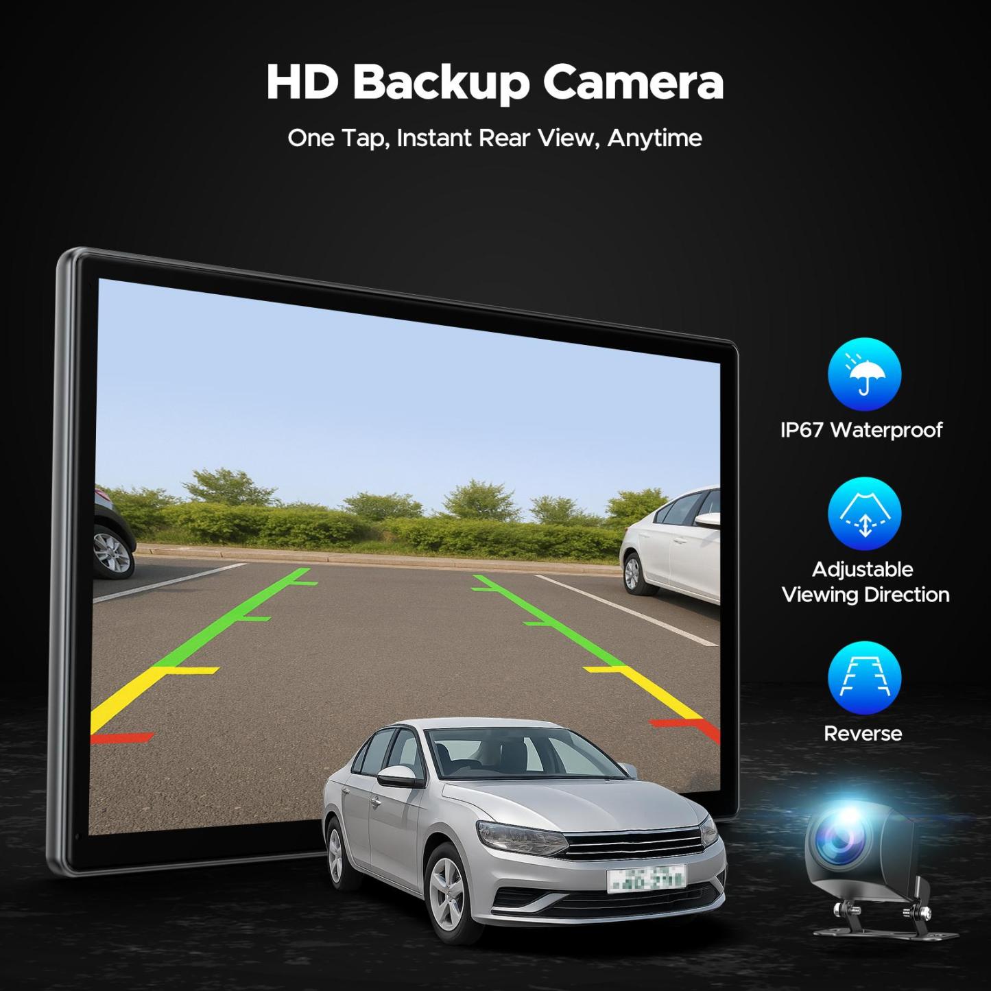 Pantalla inalámbrica CarPlay de 9" para vehículos antiguos – Con Netflix, YouTube y TikTok integrados, incluye kit de cámara de marcha atrás 720P; no requiere modificaciones en el vehículo y es compatible con automóviles, camiones y SUV de 12-24V.