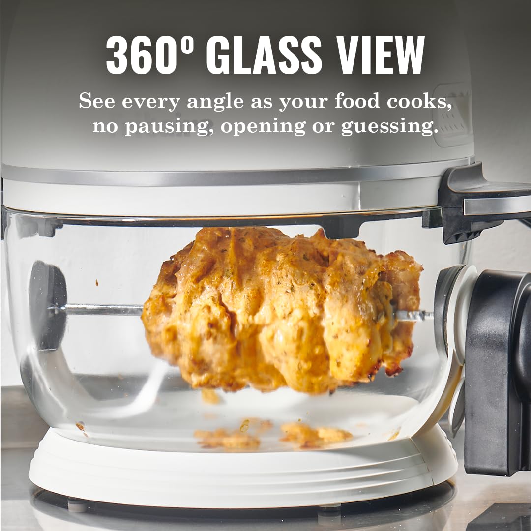 Non Toxic Air Fryer Pro | Freidora de aire de vidrio 9 en 1 | Autolimpiante | 5 cuartos | Asador y vaso | Vórtice de 400 F para cocinar uniformemente, sin teflón, recrisp, asado, hornear, rosa malva