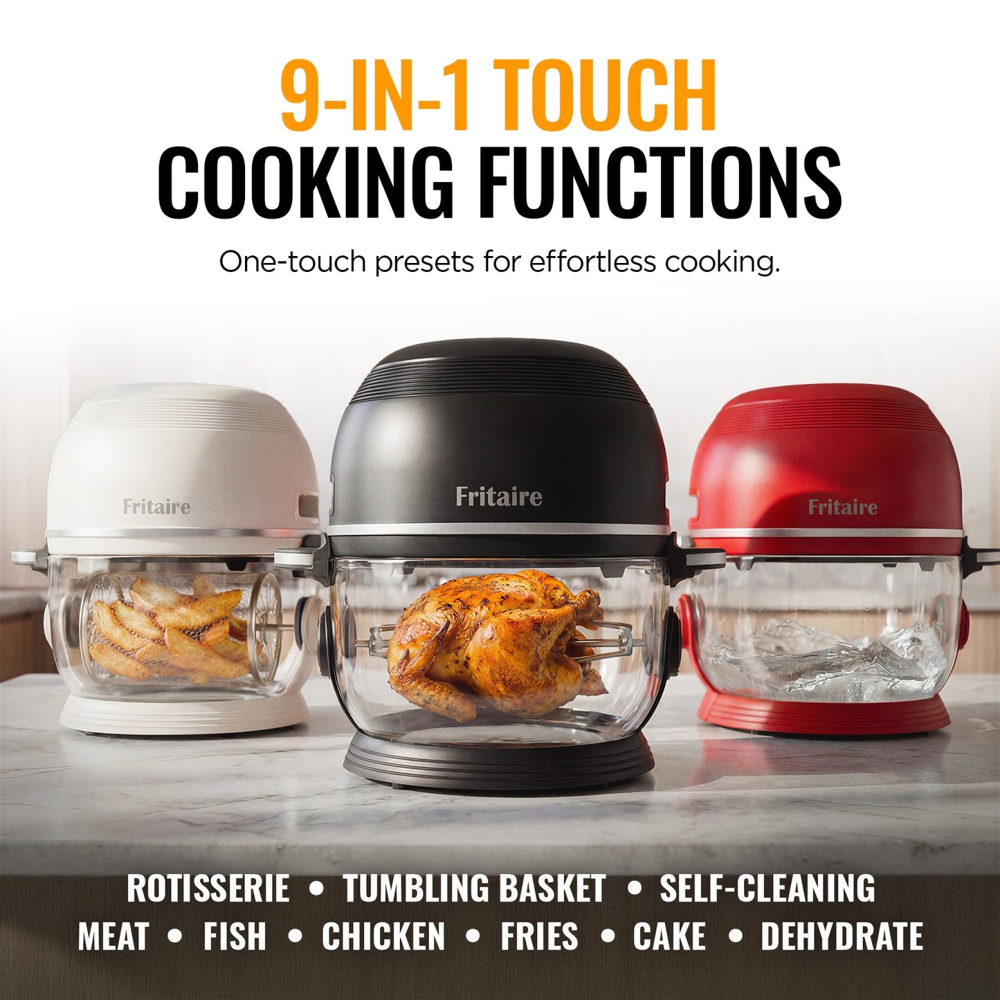 Non Toxic Air Fryer Pro | Freidora de aire de vidrio 9 en 1 | Autolimpiante | 5 cuartos | Asador y vaso | Vórtice de 400 F para cocinar uniformemente, sin teflón, recrisp, asado, hornear, rosa malva