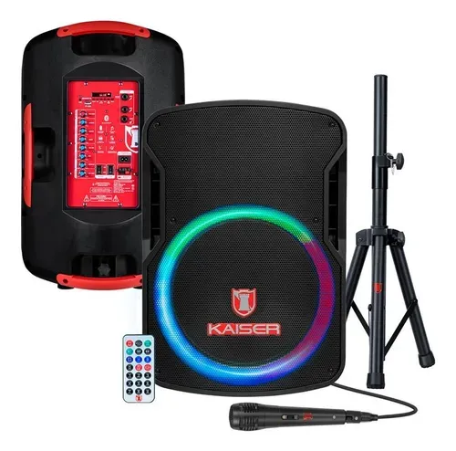 Bocina Kaiser MSA-7515MX portátil con bluetooth negra