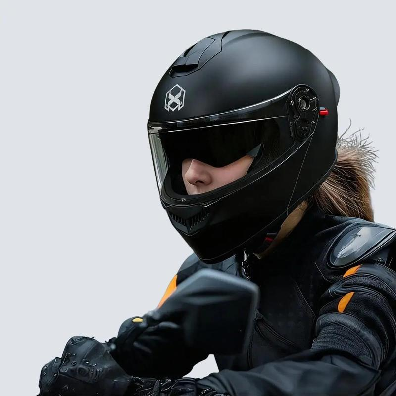Mica Casco Abatible Moto Deportivo Dot Azul Oscuro Monocolor Certificado Doble Visera Antirrayas Antiruido Ventilación Completa Seguridad Profesional Negro Mate