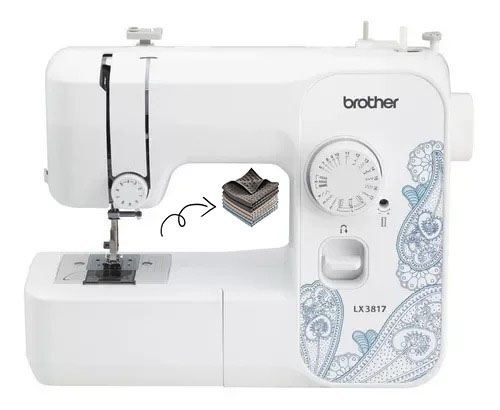Máquina de coser Brother LX3817 portátil blanca 110V-rag