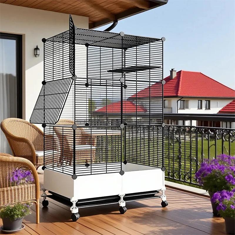 Jaula Móvil para Aves, Jaula para Loros y Canarios con Accesorios Completos, con Ruedas y Base Elevada para Fácil Limpieza