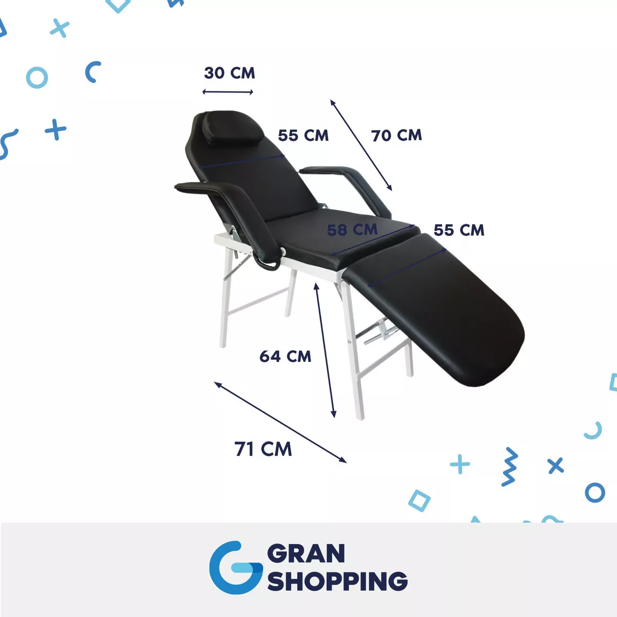Silla Faciales Cama Camilla Sillon Spa Masaje Color Negro Urban Design AT17369
