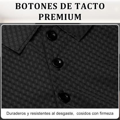 Polo Hombre de Waffle Hilo de Hielo Clásico Minimalista Ligero y Fresco Mantiene Forma Erguida para Uso Diario