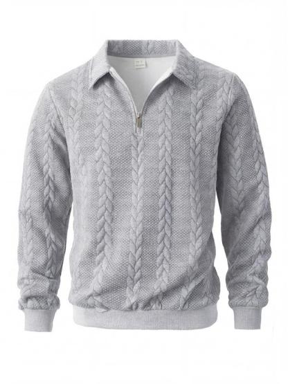 Sudadera tipo polo de punto de manga larga para hombre — Paquete de 3