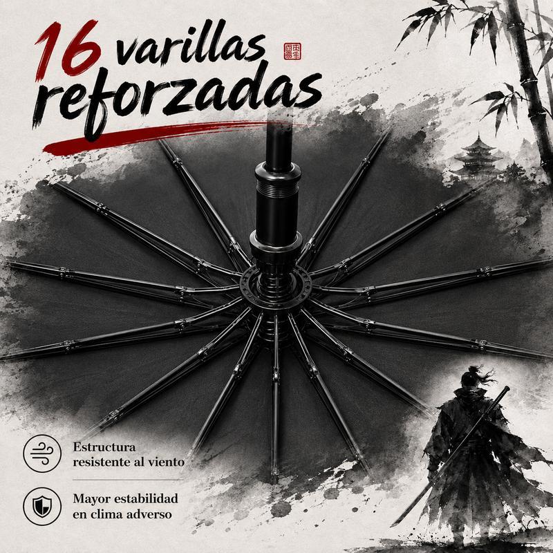 [Para todo clima] Paraguas estilo katana — 106 cm, resistente al viento y de secado rápido