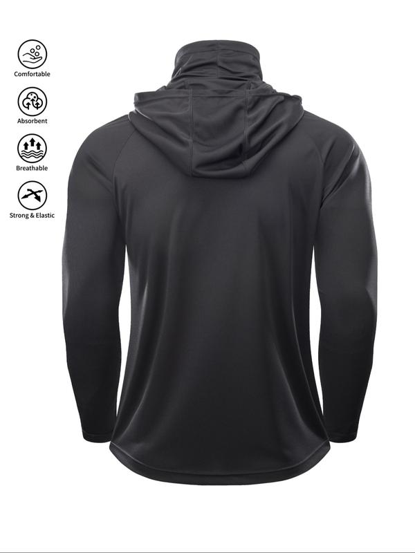 (3 piezas)Conjunto de protección solar con capucha para hombre 