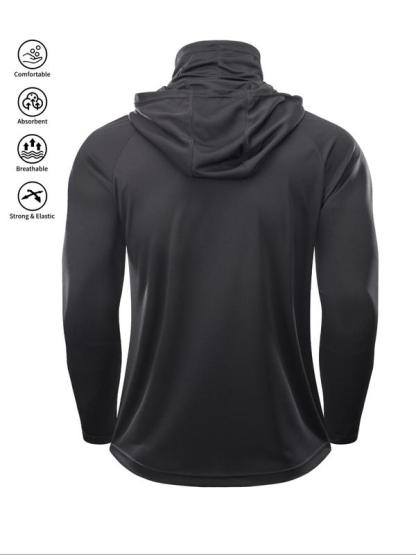 (3 piezas)Conjunto de protección solar con capucha para hombre 