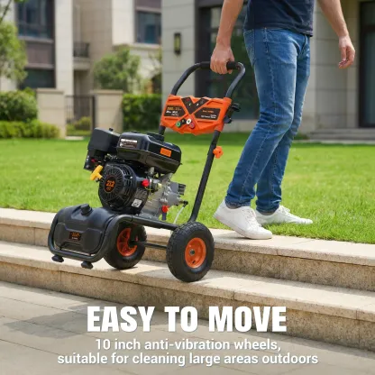 Hidrolavadora a gasolina Efurden de 3500 PSI y 2.3 GPM — Hidrolavadora de alta potencia y uso rudo, con motor de 209 cc y 7 HP, manguera de presión de 25 pies, bomba axial de aluminio, tanque para jabón y 4 boquillas de conexión rápida.