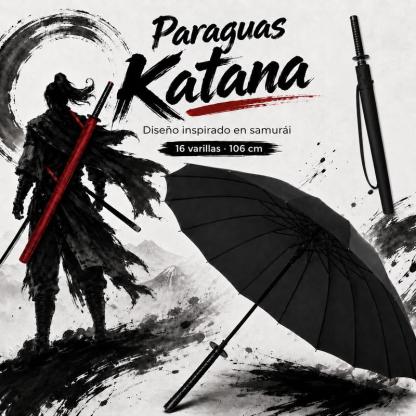 [Para todo clima] Paraguas estilo katana — 106 cm, resistente al viento y de secado rápido