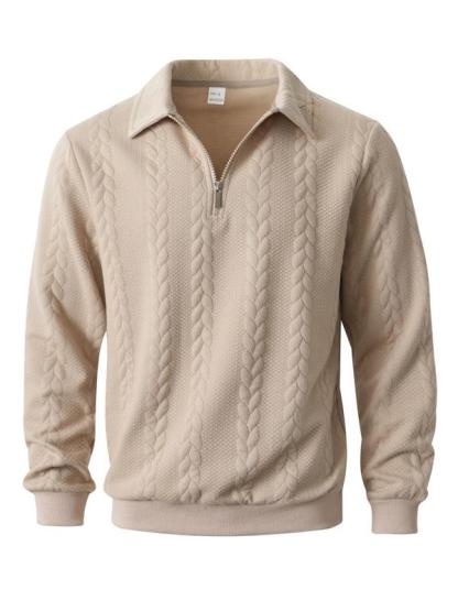 Sudadera tipo polo de punto de manga larga para hombre — Paquete de 3