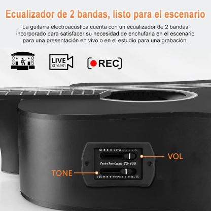 Kit de Guitarra Eléctrica, con Captación del segmento EQ2, Juego de Guitarra Eléctrica para Amantes de la Música y Principiantes, Kit Completo de Iniciación con Púas y Llave Correa para El Hombro