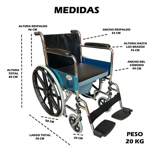 Silla De Ruedas Speedy SP7500 Con Cómodo Integrado Color Negro Y Plata