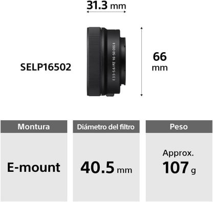 Sony Cámara Alpha 6400 APS-C con Nuevo Lente Zoom 16-50mm Versión 2 con autoenfoque más rápido, Ligero y silencioso