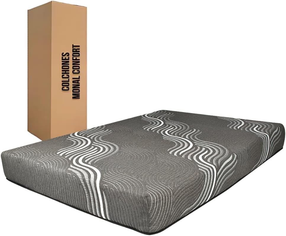 COLCHONES MONAL CONFORT, Colchón de 21 cm de Grueso | Memory Foam | Colchon en Caja | Semi Firme | Descanso repardor |colchón Modelo Slim Gray (Individual)
