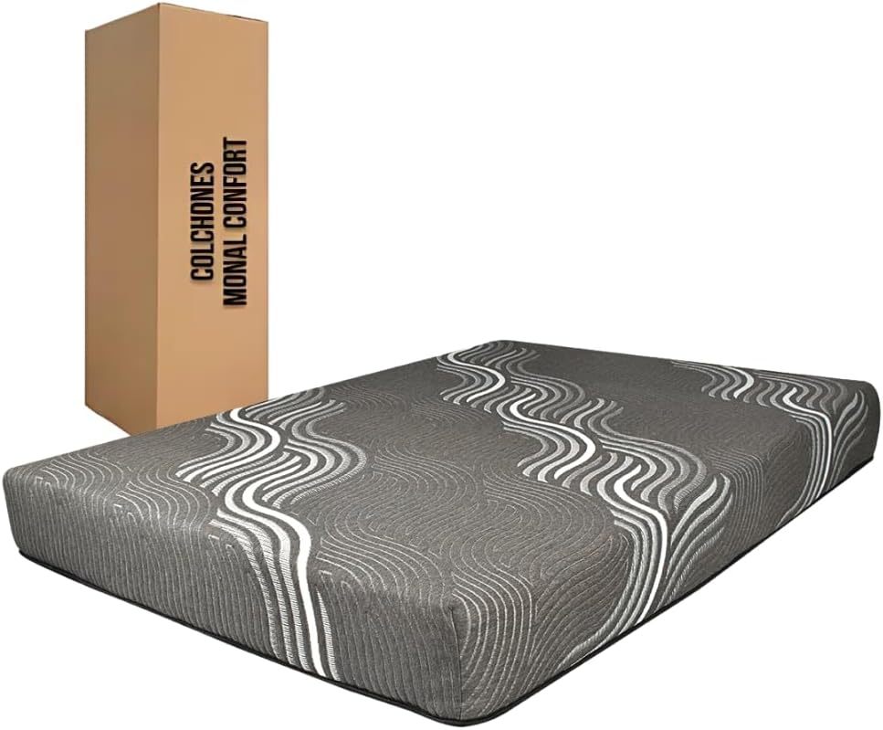 COLCHONES MONAL CONFORT, Colchón de 21 cm de Grueso | Memory Foam | Colchon en Caja | Semi Firme | Descanso repardor |colchón Modelo Slim Gray (Individual)