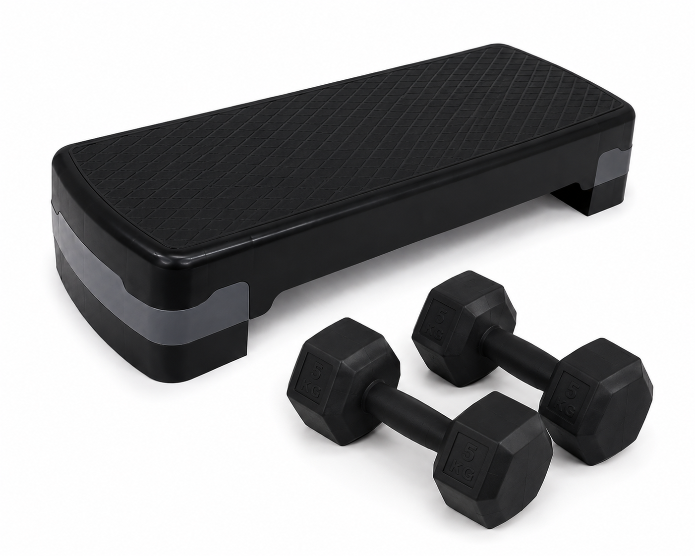 Lincky Step Banco Aerobics Fitness Crosfit Ajustable 9.5-15 cm Resistencia 300 kg Gomas Antiderrapantes Gris para Gimnasio y Hogar