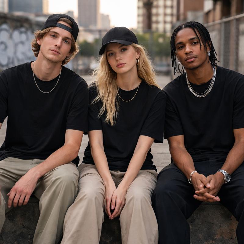 PAQUETE 3 PLAYERAS urban style-casual-camisetas negro y distintos colores