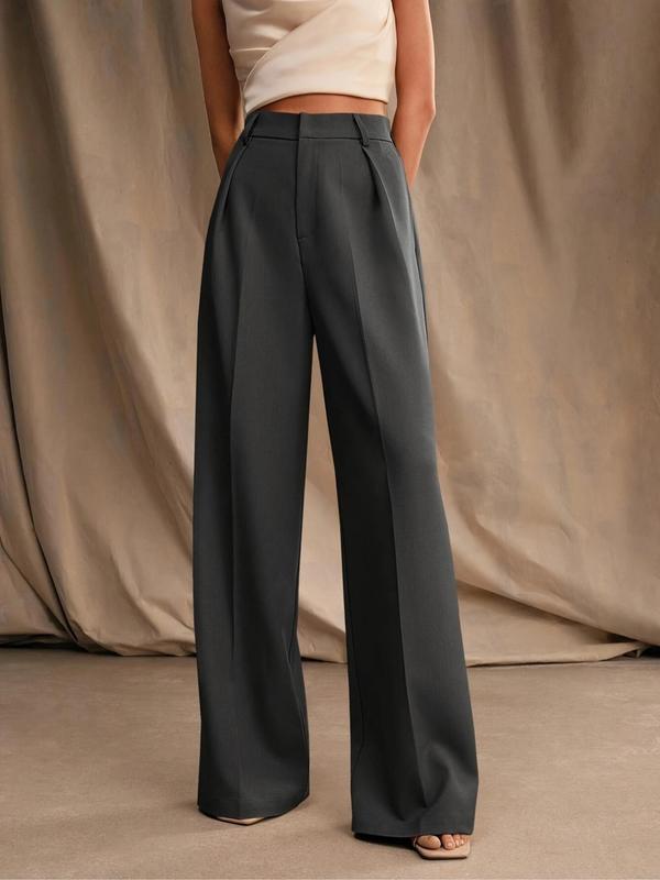 Pantalones de pierna ancha lisos para mujer (Paquete de 3)